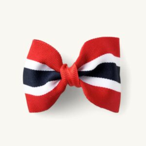 Hårspenne med norsk flagg