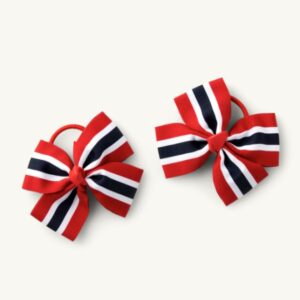 Hårstrikker med norsk flagg